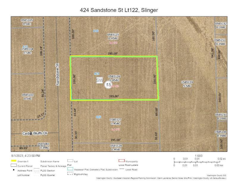 424 Sandstone Street LT122 Slinger, WI 53086